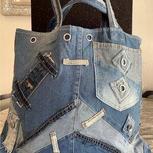 Patchwork Denim Tote Bag